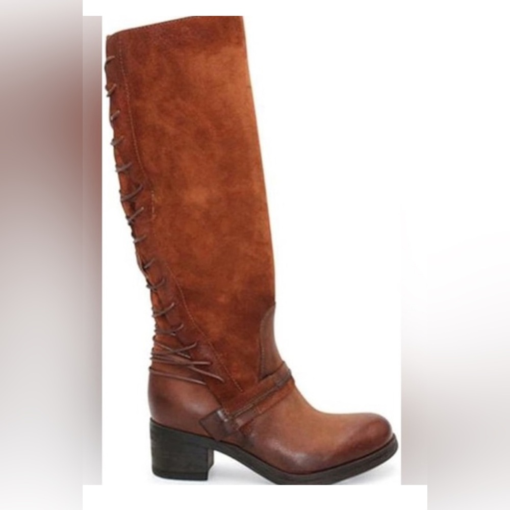 Miz Mooz SHANKARA Brown Suede Lace-up Knee Boots SIZE 39